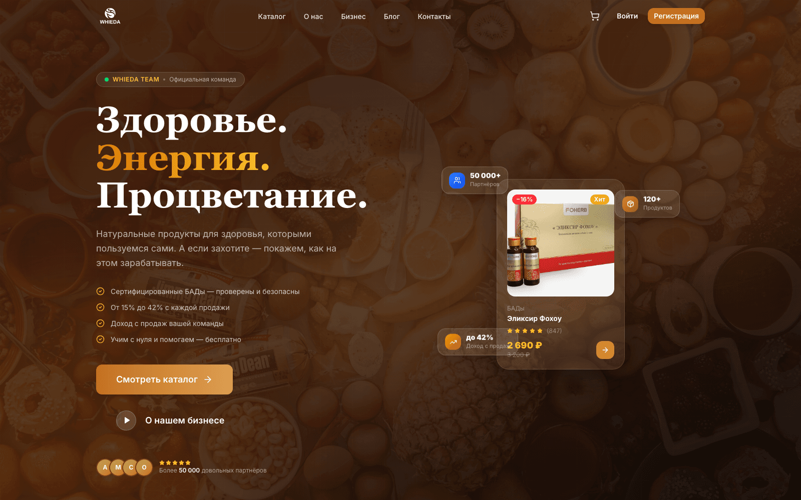 Скриншот сайта Whieda Team
